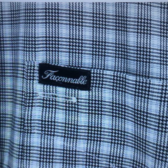 Men's Blue Plaid Button-Down Shirt - Picture 2 of 3